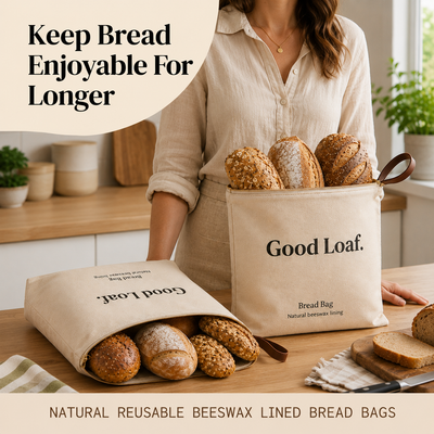 2-pack Natural Beeswax Bread Bags