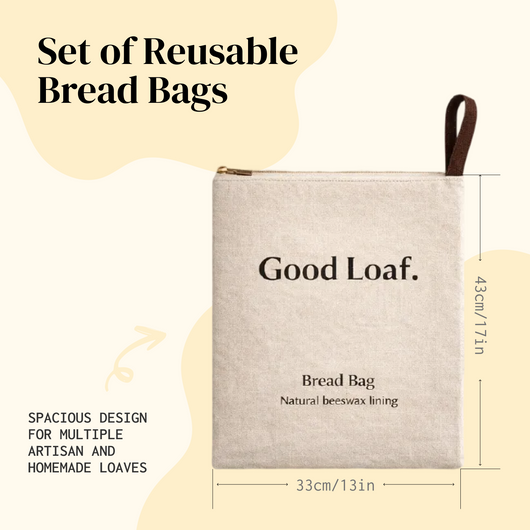 2-pack Natural Beeswax Bread Bags