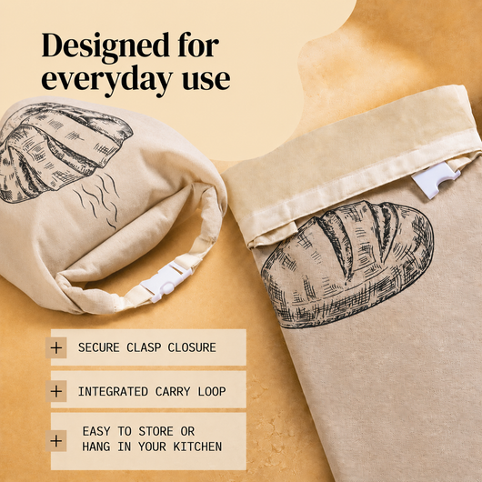 1 Pack Beeswax Bread Bags for Sourdough,Reusable Organic Linen Beeswax Bread Bag for Homemade Sourdough 17 X 12.6 Inches Food Storage Cloth Bag – Freezer-Friendly & Freshness Preservation