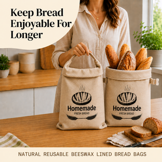1 Pack Beeswax Bread Bags for Sourdough,Reusable Organic Linen Beeswax Bread Bag for Homemade Sourdough 17 X 12.6 Inches Food Storage Cloth Bag – Freezer-Friendly & Freshness Preservation